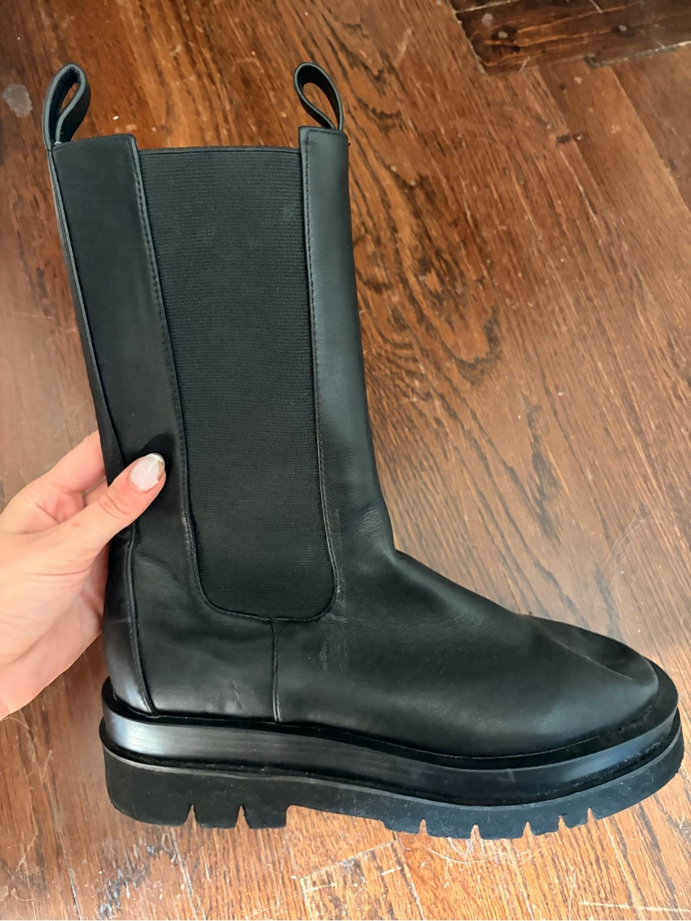 Free People Women's Black Chelsea Lug Boot